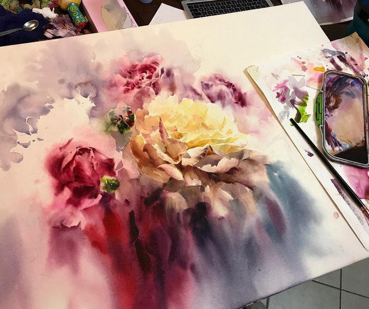 گالری آثار آبرنگ اکاترینا ساوا از بلاروس