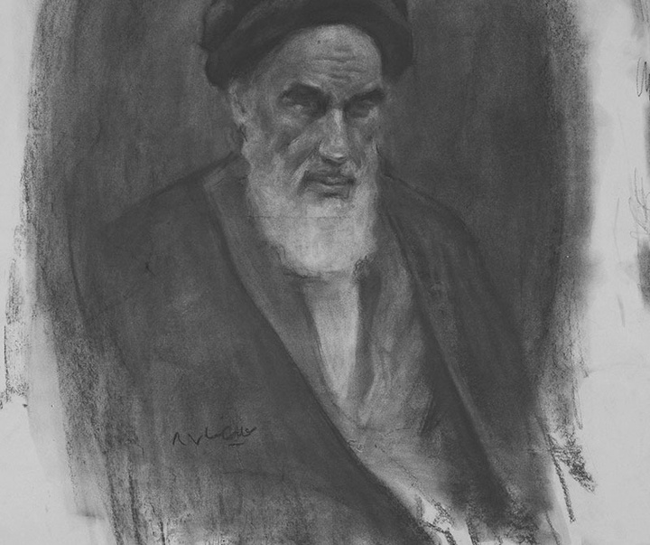 گالری طراحی پرتره از امام خمینی (ره) توسط علیرضا مقدم