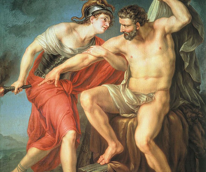 ivan akimov hercules burning himself on the pyre in the presenc