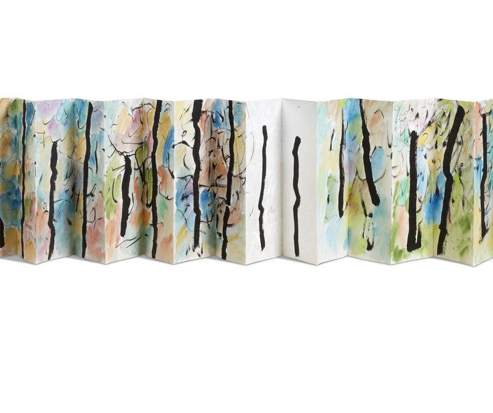 گالری نقاشی‌های انتزاعی اتل عدنان هنرمند لبنانی آمریکایی