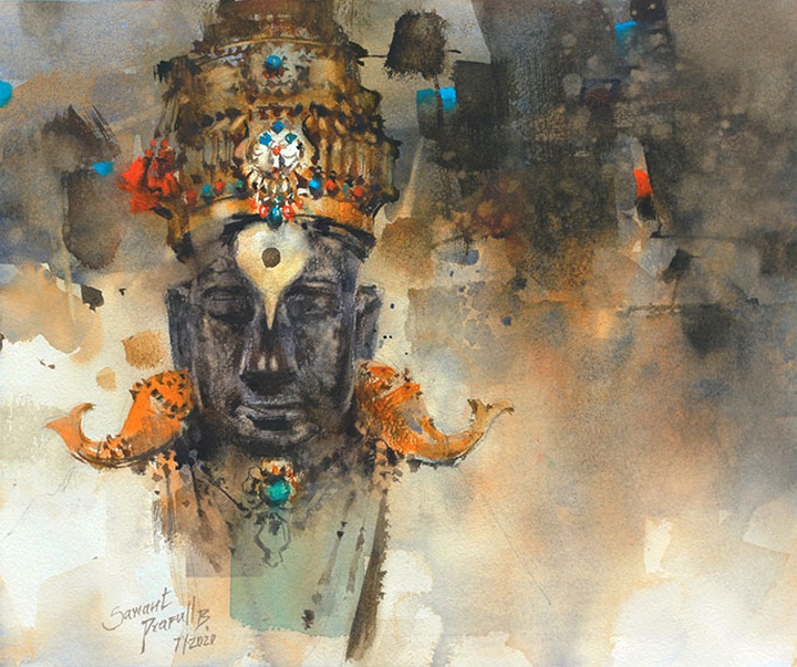 گالری نقاشی های آبرنگ پرافول بی ساوانت از هند