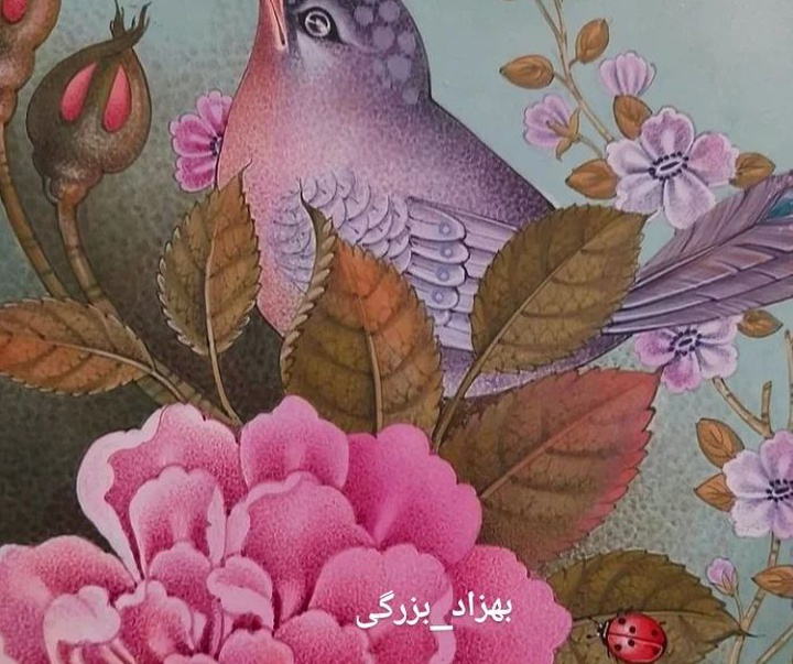 گالری آثار گل و مرغ و نگارگری بهزاد بزرگی از ایران