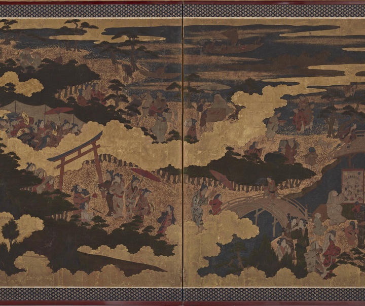 a festival at the sumiyoshi shrine