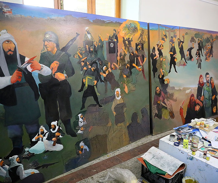گزارش تصویری از کارگاه نقاشی حبیب صادقی از ایران