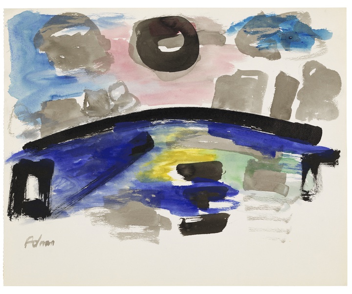 گالری نقاشی‌های انتزاعی اتل عدنان هنرمند لبنانی آمریکایی