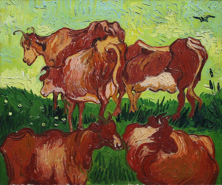 the cows by vincent van gogh