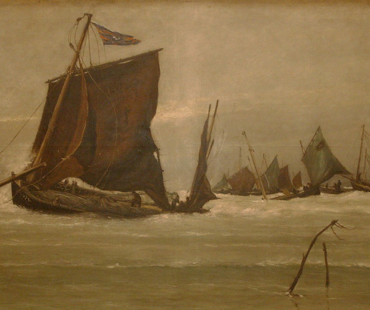 bateaux de peche rentrant a berck by ludovic napoleon comte lep