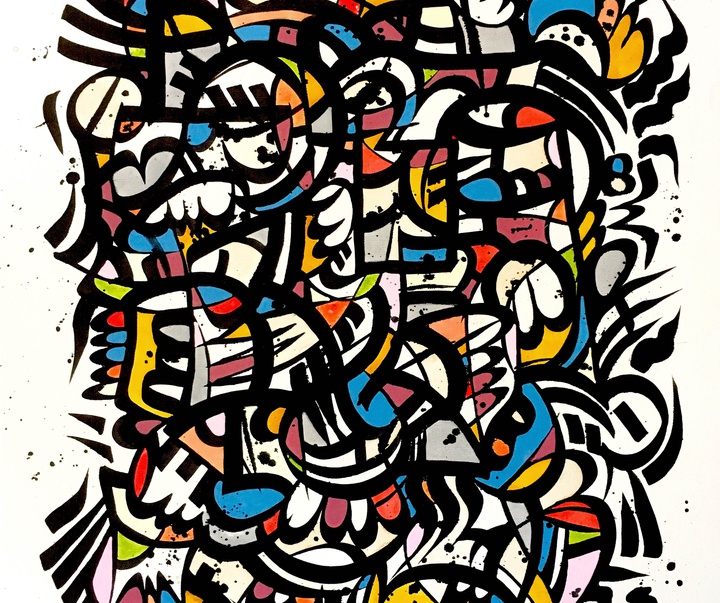 گالری آثار نقاشی گرافیتی انتزاعی گولون ماهه (لیتو) از فرانسه