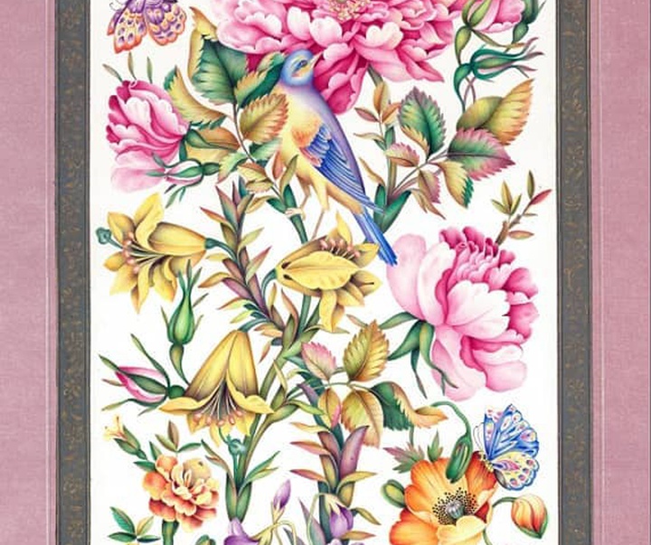 گالری آثار نگارگری و گل و مرغ جواد نقش‌آفرین از ایران