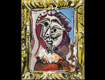 تابلوی «نیم‌تنه مردی در قاب» اثر پیکاسو در حراجی کریستیز