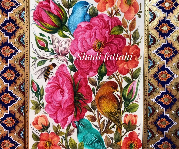 گالری آثار تذهیب و گل و مرغ شادی فتاحی از ایران