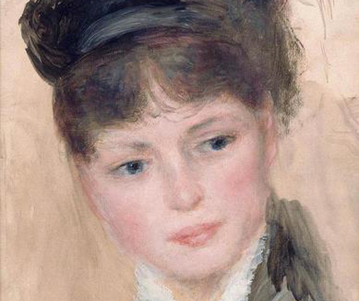 jeune femme au chapeau noirby auguste renoir