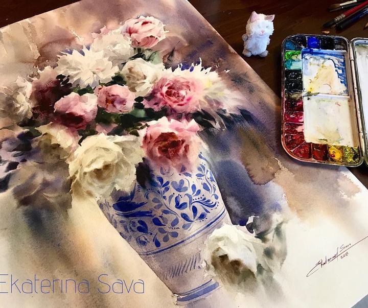 گالری آثار آبرنگ اکاترینا ساوا از بلاروس