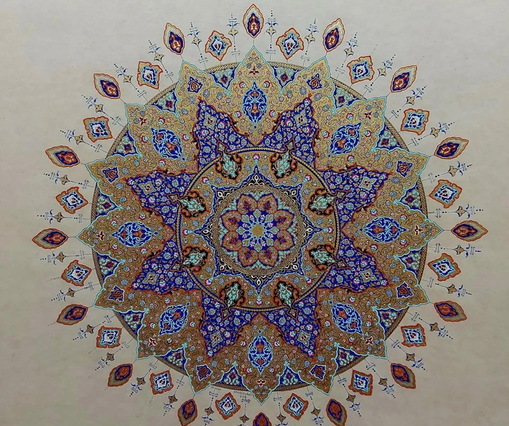 گالری آثار گل و مرغ و تذهیب شهلا قاضی زاده از ایران