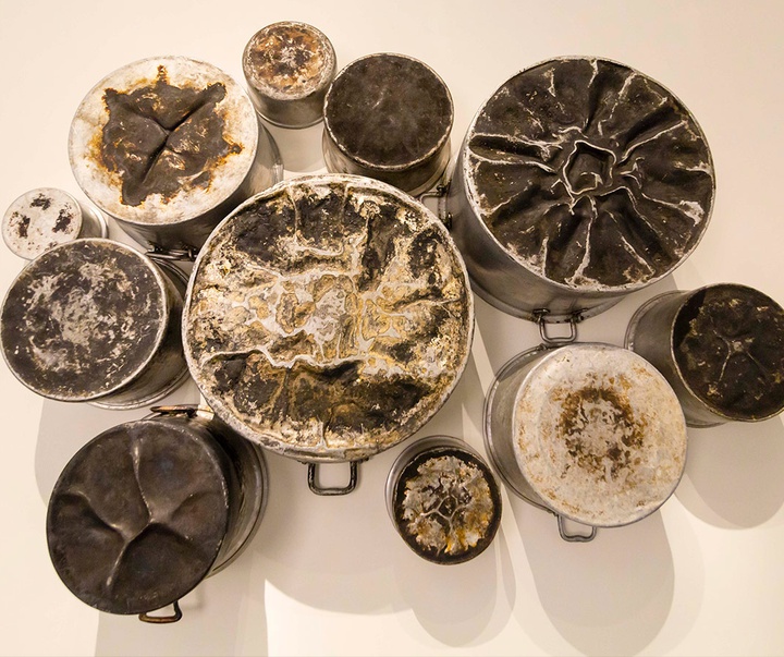 these artistically arranged burned pots at the louvre abu dhabi