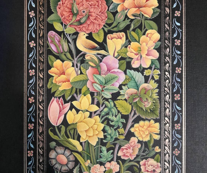 گالری آثار گل و مرغ و تذهیب حمیده زارع دار از ایران