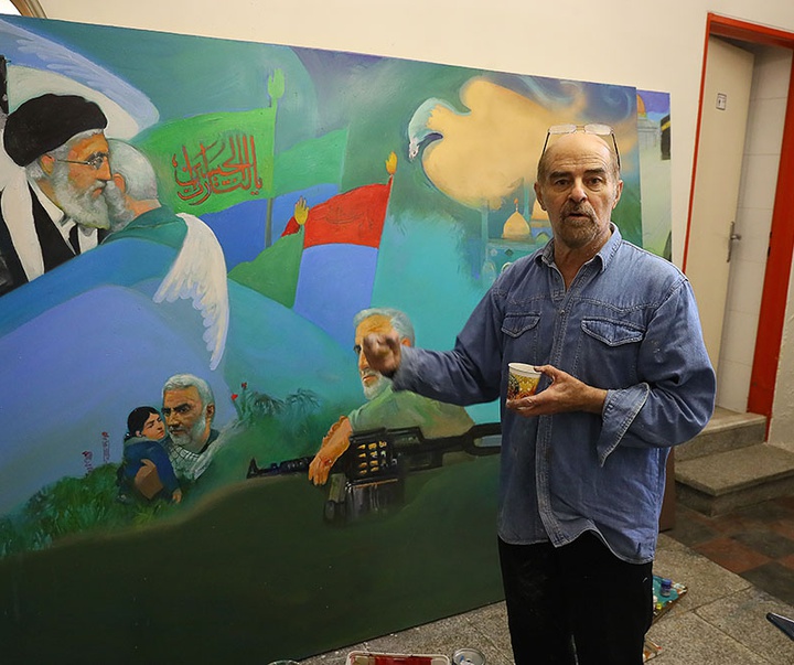 گزارش تصویری از کارگاه نقاشی حبیب صادقی از ایران