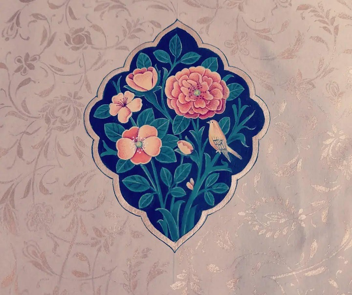 گالری آثار گل و مرغ و تذهیب حمیده زارع دار از ایران