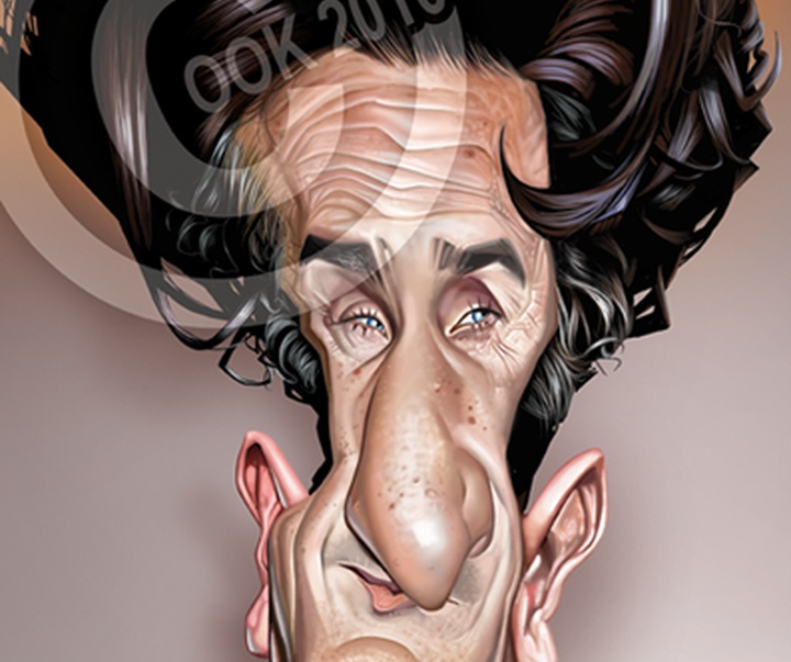 sean penn caricature russ cook funny cartoon illustration painti