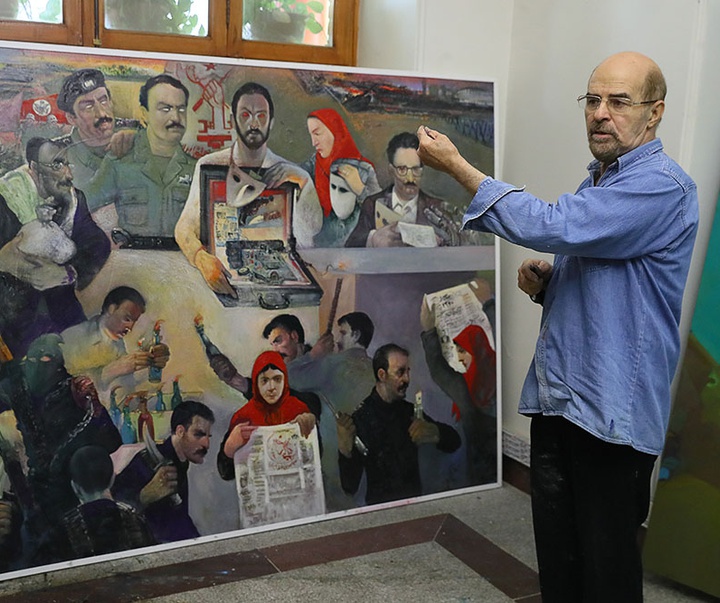 گزارش تصویری از کارگاه نقاشی حبیب صادقی از ایران