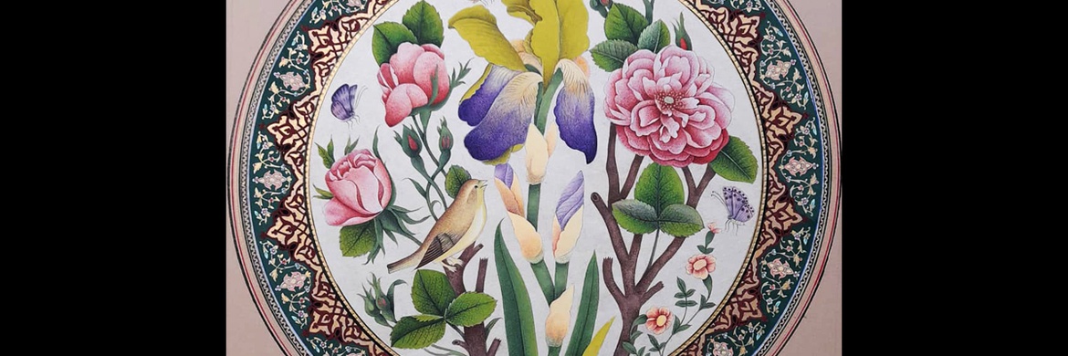 گالری آثار گل و مرغ و تذهیب حمیده زارع دار از ایران
