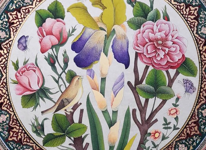 گالری آثار گل و مرغ و تذهیب حمیده زارع دار از ایران