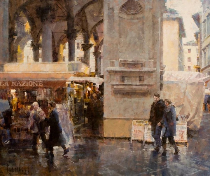 گالری آثار نقاشی رنگ روغن جیمز کراندال از آمریکا