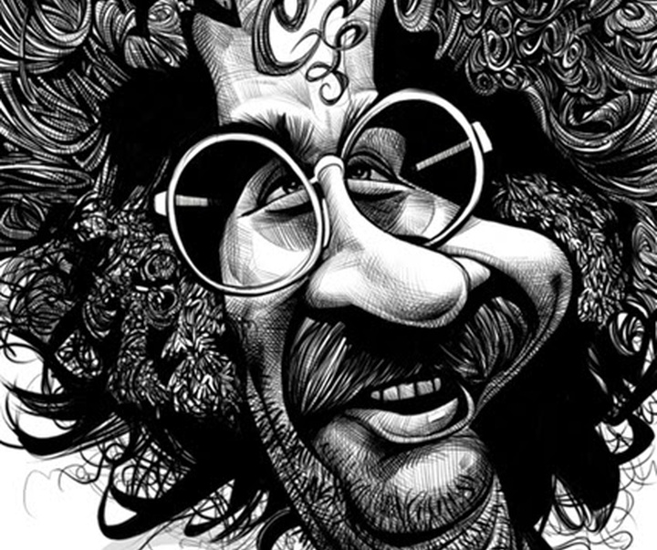 jerome john jerry garcia russ cook caricature grateful dead musi