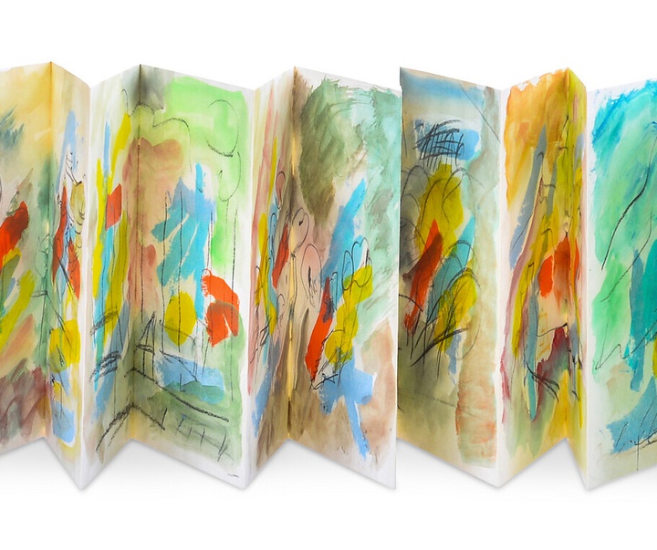 گالری نقاشی‌های انتزاعی اتل عدنان هنرمند لبنانی آمریکایی