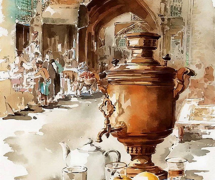 گالری نقاشی های آبرنگ علی اکبر صادقی از ایران