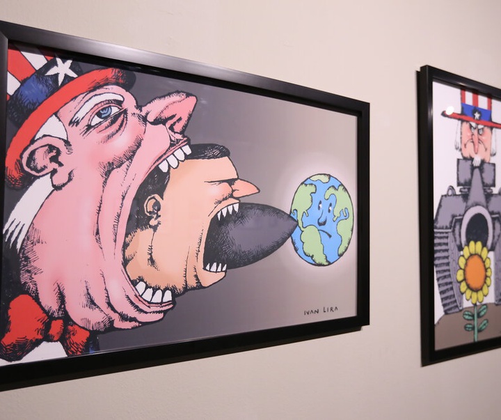 قاب‌های دیدنی از افتتاحیه نمایشگاه کارتون و کاریکاتور آمریکای لاتین
