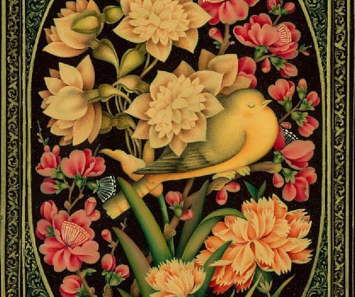 گالری آثار نگارگری و گل و مرغ جواد نقش‌آفرین از ایران