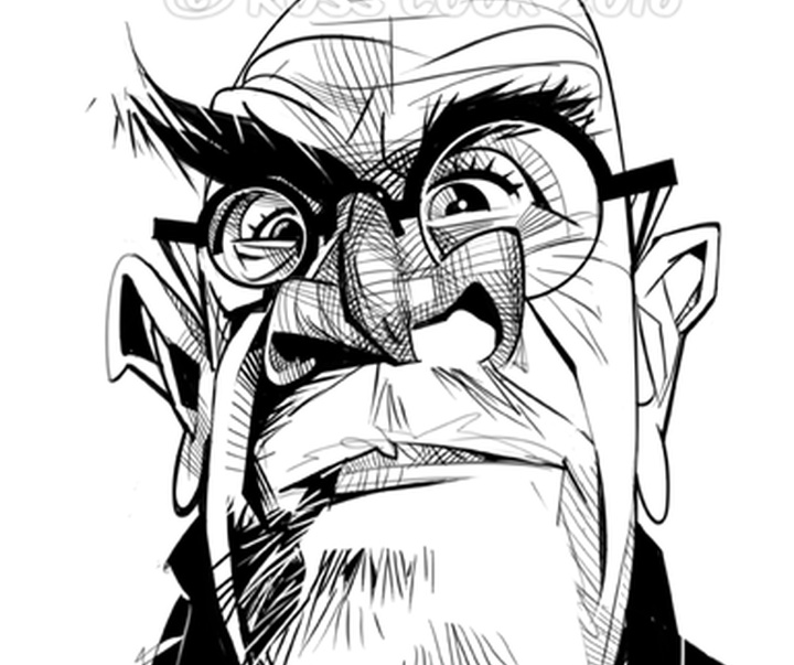 chuck close caricature sketch drawing funny portrait russ cook a