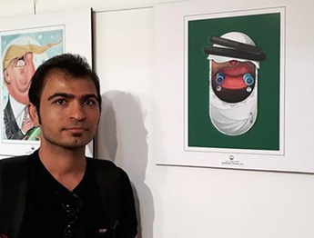 هنرمند بوشهری برگزیده نخستین رویداد بین‌المللی سایت سوریه کارتون