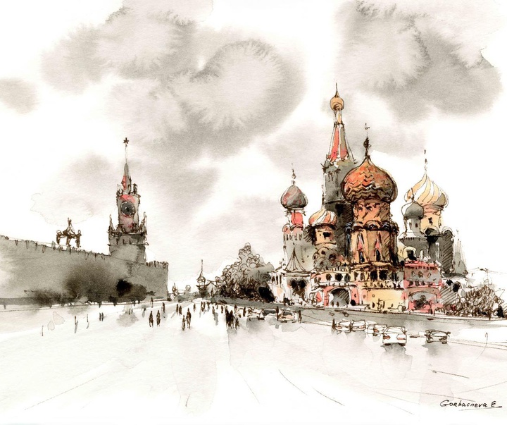 گالری نقاشی های آبرنگ یوگنیا گورباچوا از روسیه