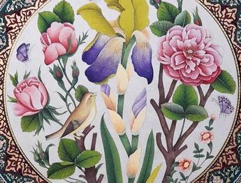 گالری آثار گل و مرغ و تذهیب حمیده زارع دار از ایران