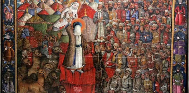 تابلو نقاشی «شبیه واقعه غدیر» با قدمتی ۱۶۵ ساله