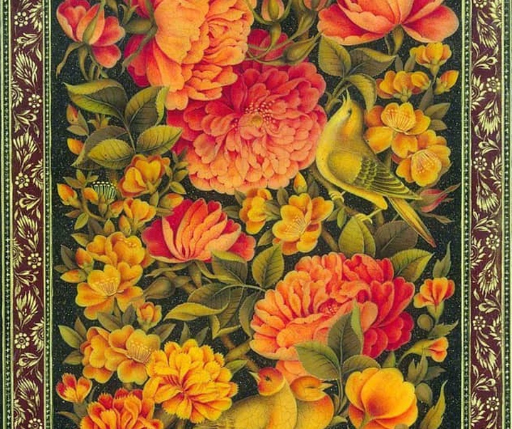 گالری آثار نگارگری و گل و مرغ جواد نقش‌آفرین از ایران