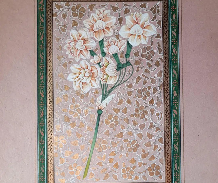 گالری آثار گل و مرغ و تذهیب حمیده زارع دار از ایران